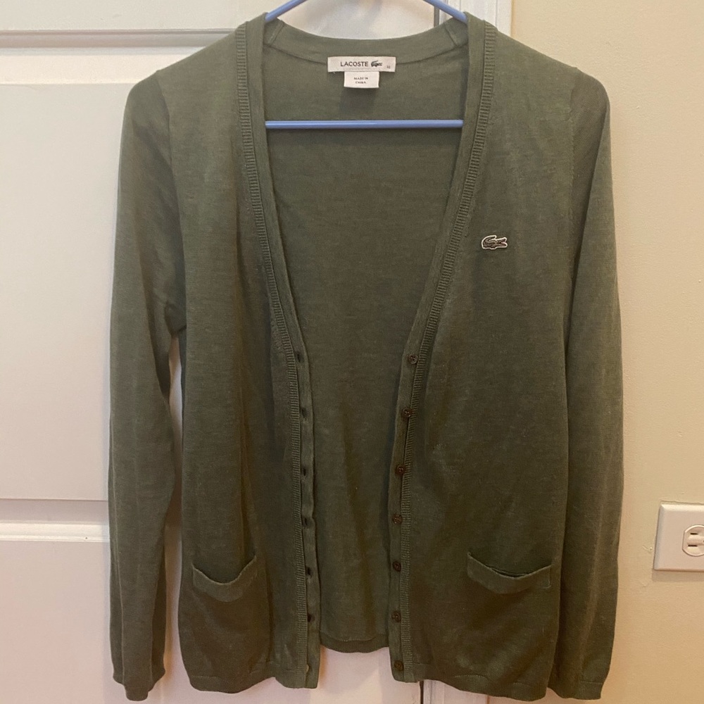 Lacoste Olive Cardigan